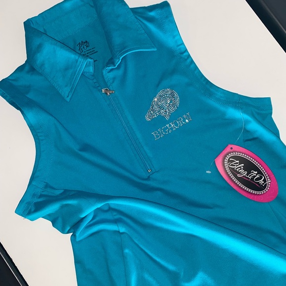 BLING IT ON! Turquoise Ladies Golf Top - NWT - Picture 5 of 7
